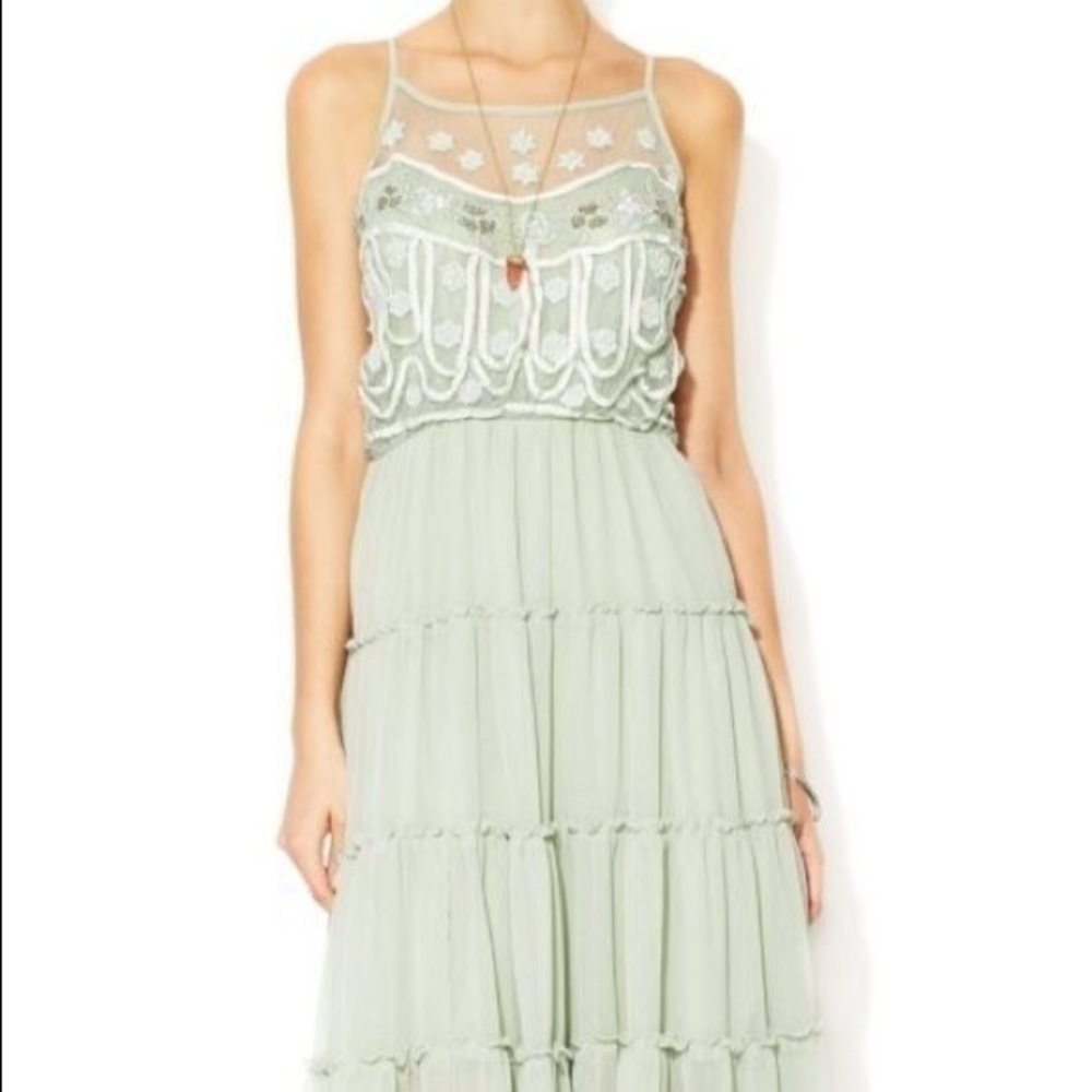 Free People Sprinkled Stardust Mesh Maxi Dress